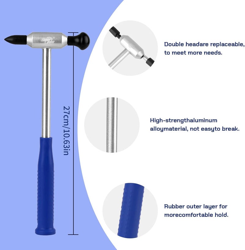 Super PDR Auto Body Hammer Tools Set - Aluminum Dent Hammer, Body Repair Dent Removal Tools, Paintless Dent Repair Hammer with 15Pcs Head the Head for Auto Body DIY Dent Fix - Image 5